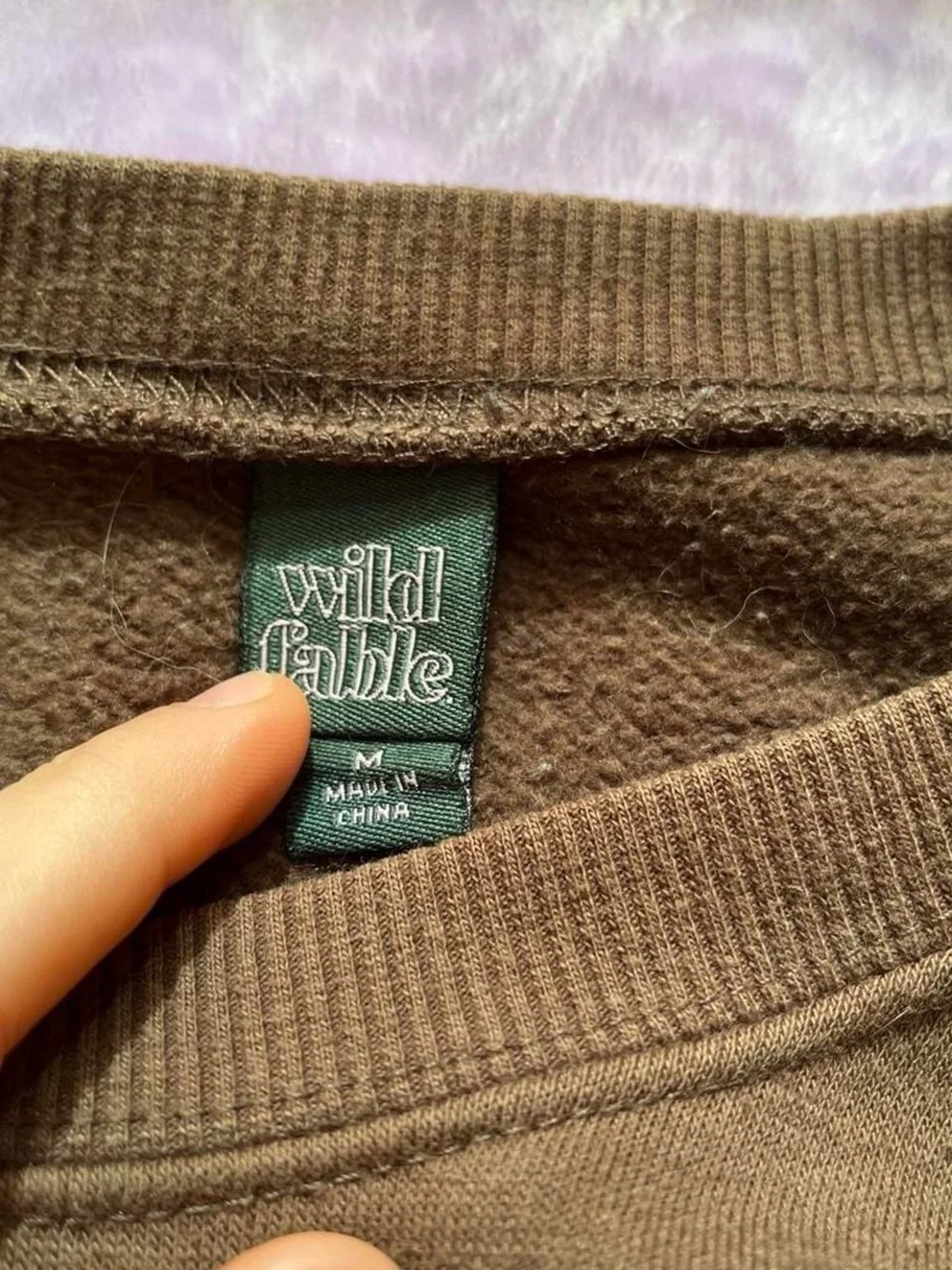 wild fable Brown Ribbed Crewneck Sweatshirt - Picture 3 of 3